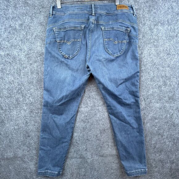 Salsa Jeans Womens 33W Push In Secret Stretch Taper Cropped Faux Zipper Side - Picture 2 of 9